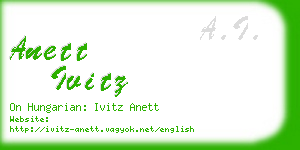 anett ivitz business card